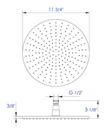ALFI brand LED12R-BN Brushed Nickel 12" Round Multi Color LED Rain Shower Head