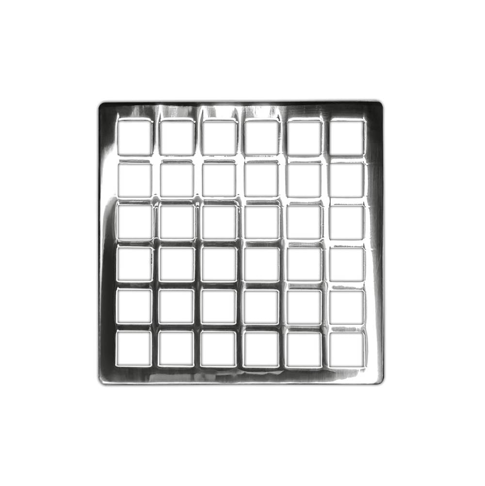 Infinity Drain QS 4 4” Strainer - Squares Pattern for Q 4, QD 4, QDB 4
