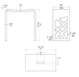 Designer White Matte Solid Surface Resin Bathroom / Shower Stool