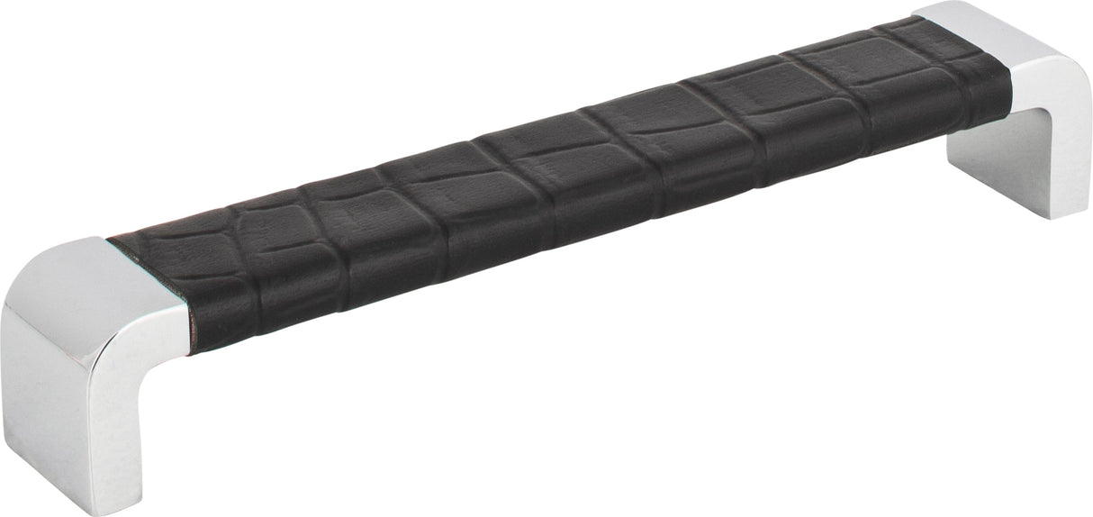 Atlas Homewares Paradigm Pull 6 5/16 Inch (c-c) CH & Black Croc Leather