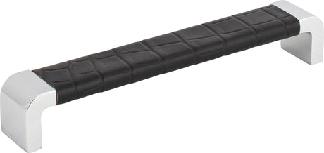 Atlas Homewares Paradigm Pull 6 5/16 Inch (c-c) CH & Black Croc Leather