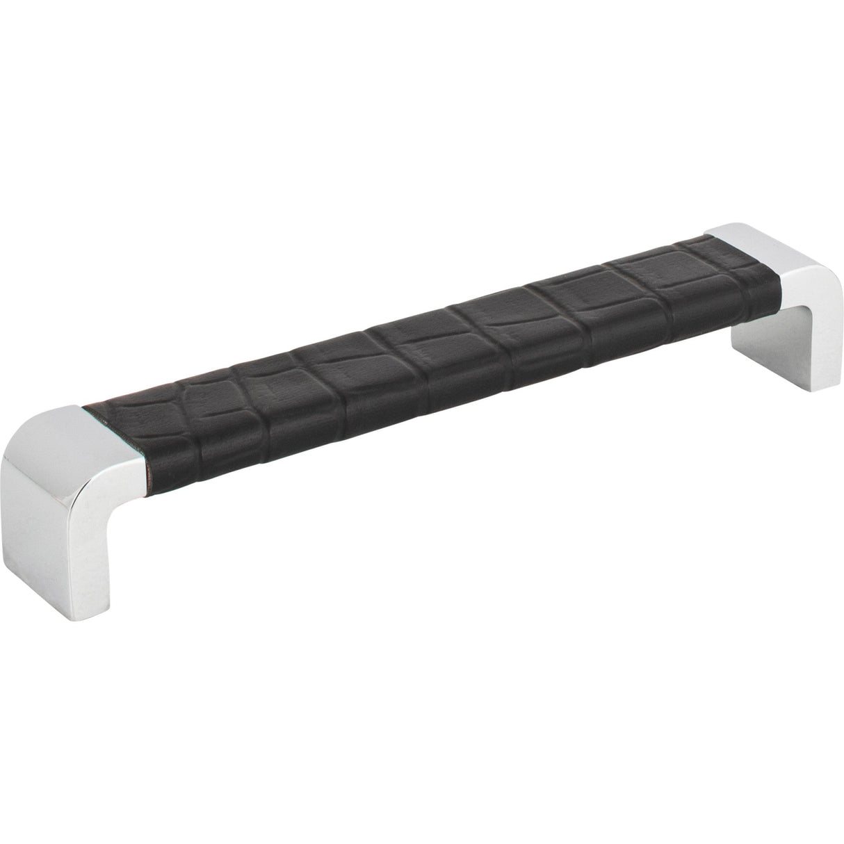 Atlas Homewares Paradigm Pull 6 5/16 Inch (c-c) CH & Black Croc Leather