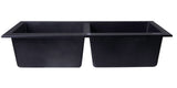 ALFI brand AB3420DI-BLA Black 34" Drop-In Double Bowl Granite Composite Kitchen Sink