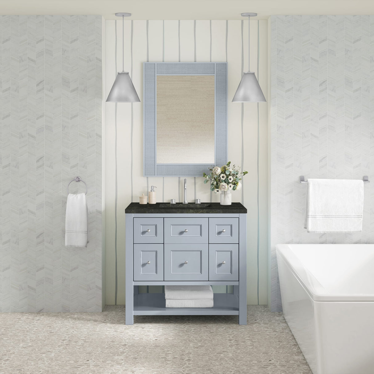 Breckenridge 36" Single Vanity, Serenity Blue, w/ 3 CM Phantome Eclos Top