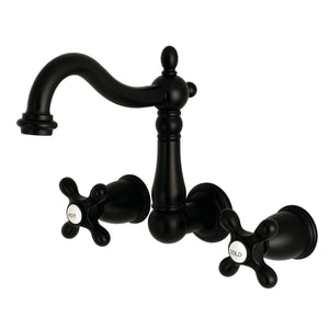Kingston Brass KS1250AX 8-Inch Center Wall Mount Bathroom Faucet, Matte Black