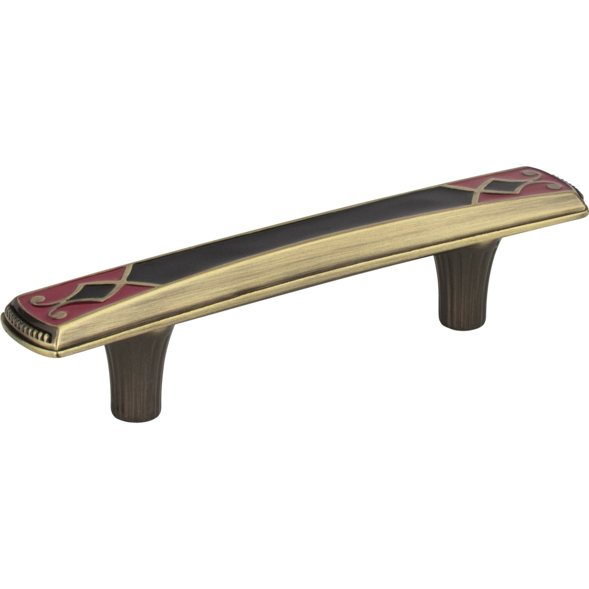 Atlas Homewares Canterbury Pull 3 Inch (c-c) Black & Red