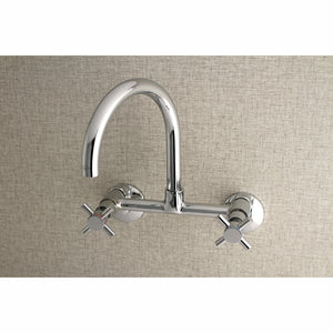Kingston Brass Concord 8-Inch Adjustable Center Wall Mount Kitchen Faucet, Polished Chrome