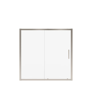 MAAX 135246-900-305-000 Connect 57-58 ½ x 57 in. 6mm Sliding Tub Door for Alcove Installation with Clear glass in Brushed Nickel