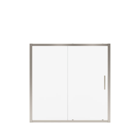 MAAX 135246-900-305-000 Connect 57-58 ½ x 57 in. 6mm Sliding Tub Door for Alcove Installation with Clear glass in Brushed Nickel