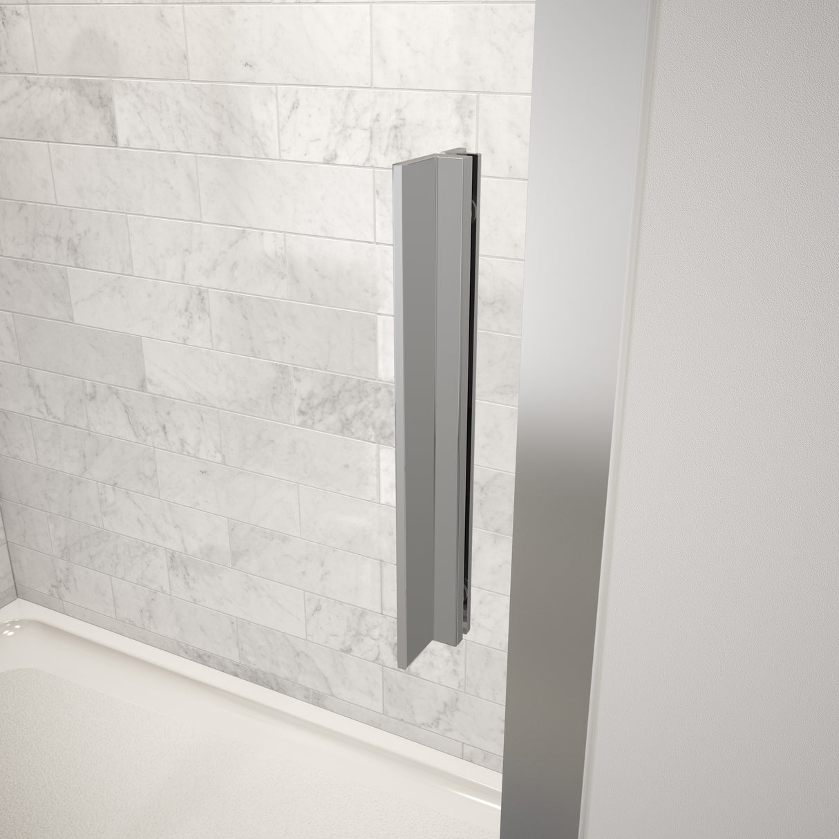 MAAX 135242-900-084-000 Connect 45-46 1/2 x 72 in. 6mm Sliding Shower Door for Alcove Installation with Clear glass in Chrome