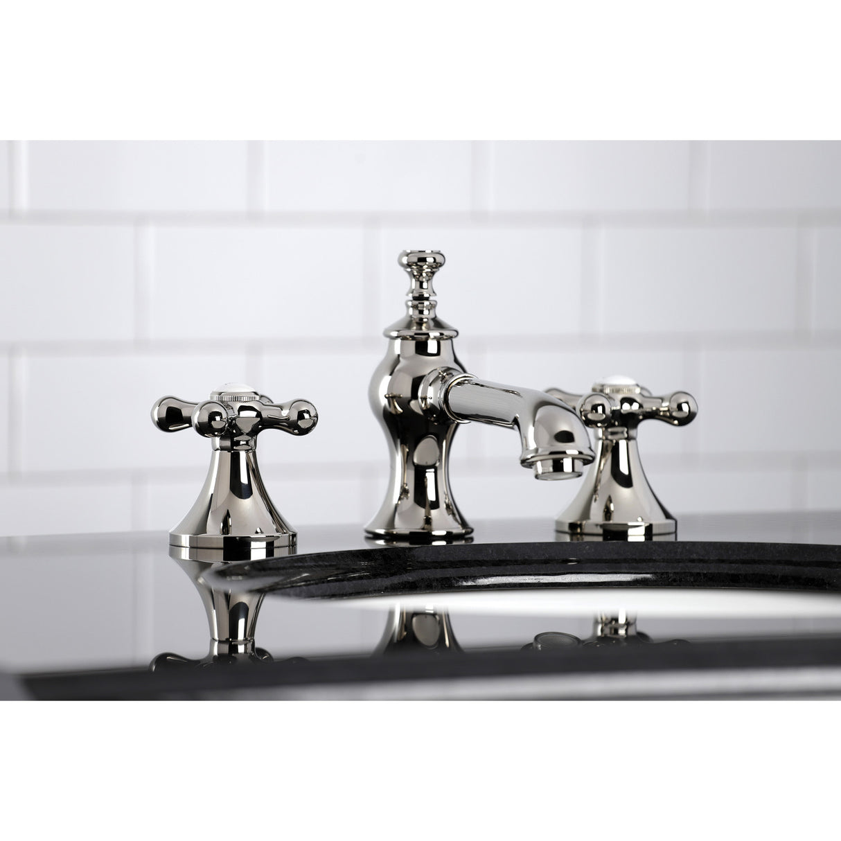 Kingston Brass KC7066AX Vintage 8 in. Widespread Bathroom Faucet, Polished Nickel