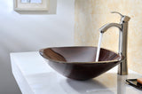 ANZZI LS-AZ066 Cansa Series Deco-Glass Vessel Sink in Rich Timber