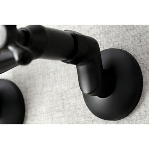 Kingston Brass KS214MB Kingston Two Handle Wall Mount Kitchen Faucet, Matte Black