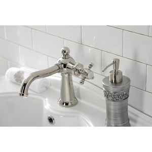 Kingston Brass KS154BXPN Nautical Single-Handle Bathroom Faucet with Push Pop-Up, Polished Nickel