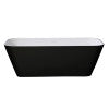 ALFI brand AB9952BM 67" Black & White Matte Rectangular Solid Surface Resin Soaking Bathtub