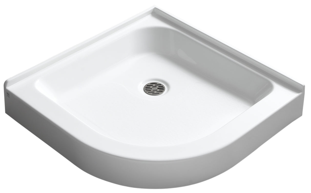 ANZZI SB-AZ01RO-R 36 x 36 in. Neo-Round Double Threshold Shower Base in White