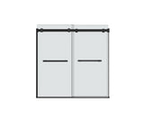 MAAX 136270-900-340-000 Duel 56-59 x 55 ½-59 in. 8 mm Bypass Tub Door for Alcove Installation with Clear glass in Matte Black