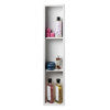 ALFI brand 8" x 36" White Matte Stainless Steel Vertical Triple Shelf Bath Shower Niche