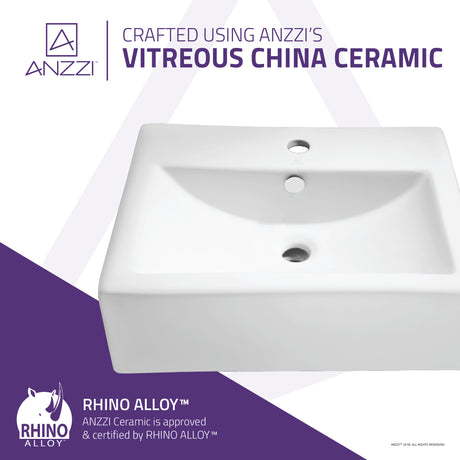 ANZZI LS-AZ130 Vitruvius Series Ceramic Vessel Sink in White