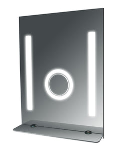 SteamSpa Tall Fog Free Bathroom Mirror with Glass Shelf MIR09