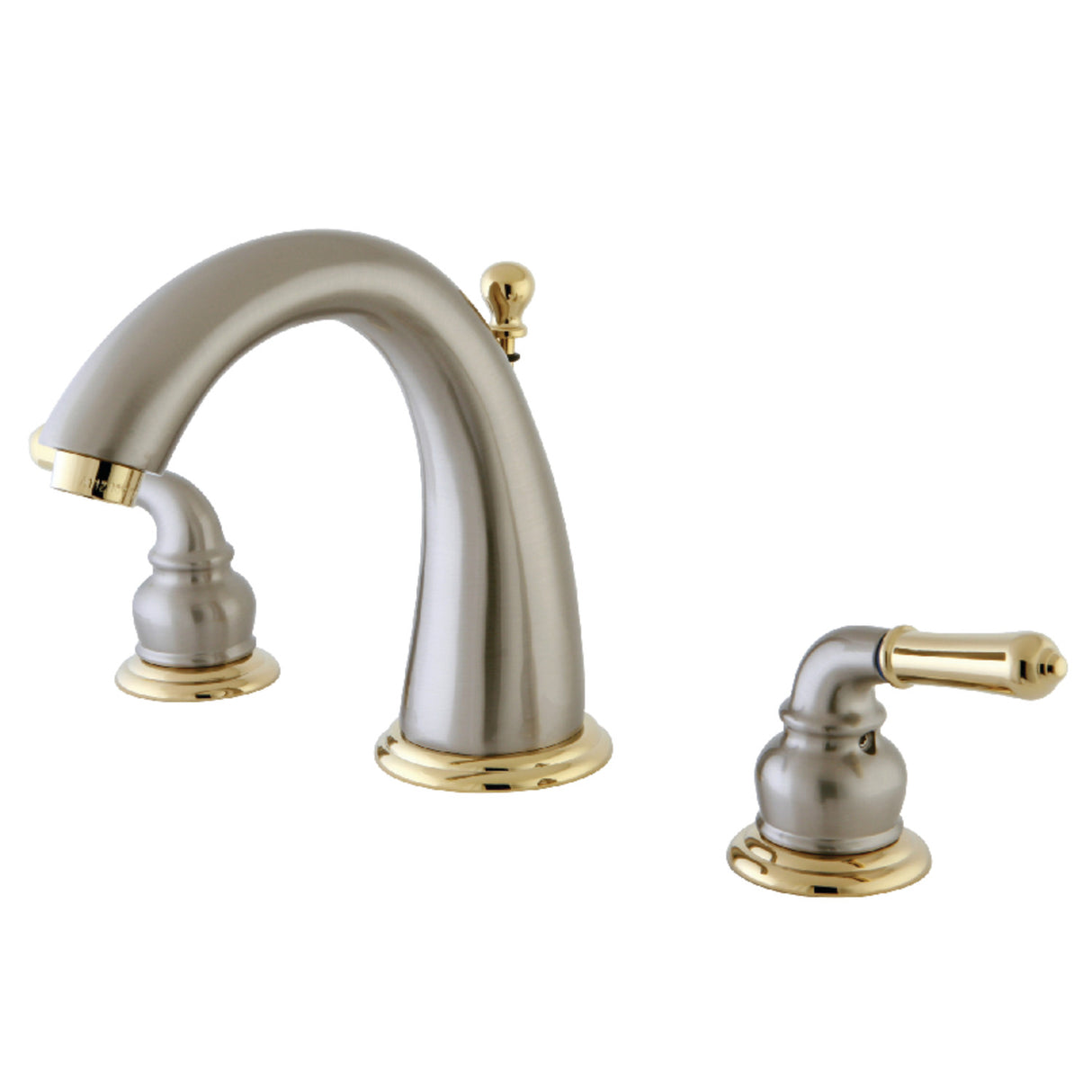 Kingston Brass KS2969 Naples Widespread Bathroom Faucet, Brushed Nickel/Polished Brass