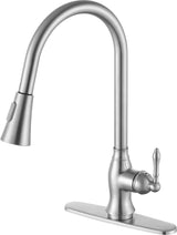 ANZZI KF-AZ214BN Rodeo Single-Handle Pull-Out Sprayer Kitchen Faucet in Brushed Nickel