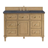 Lorelai 48" Single Vanity, Light Natural Oak w/ 3 CM Charcoal Soapstone Silestone Top