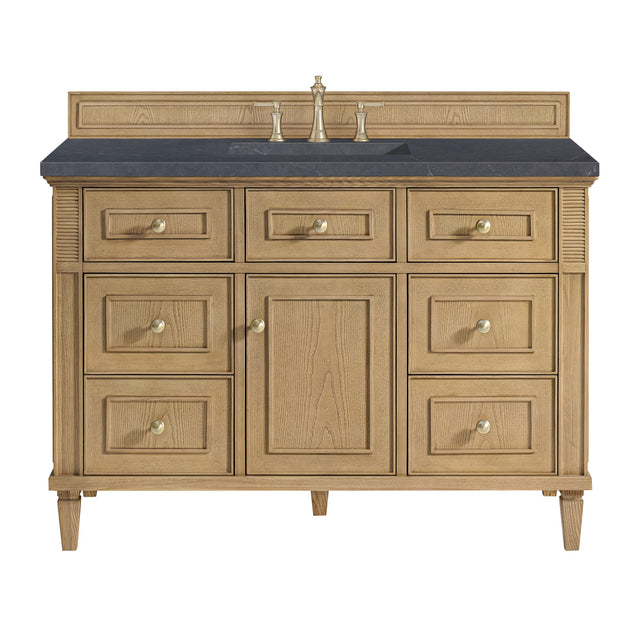 Lorelai 48" Single Vanity, Light Natural Oak w/ 3 CM Charcoal Soapstone Silestone Top
