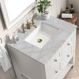 Breckenridge 30" Single Vanity, Bright White w/ 3 CM Victorian Silver Top