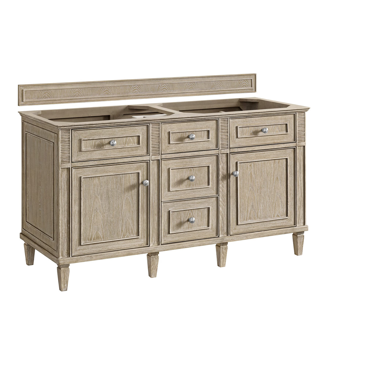 Lorelai 60" Double Vanity, Whitewashed Oak, w/ 3 CM Phantome Eclos Top