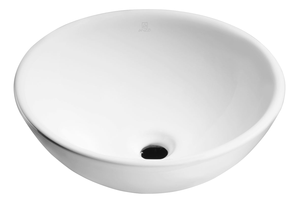 ANZZI LS-AZ118 Deux Series Ceramic Vessel Sink in White