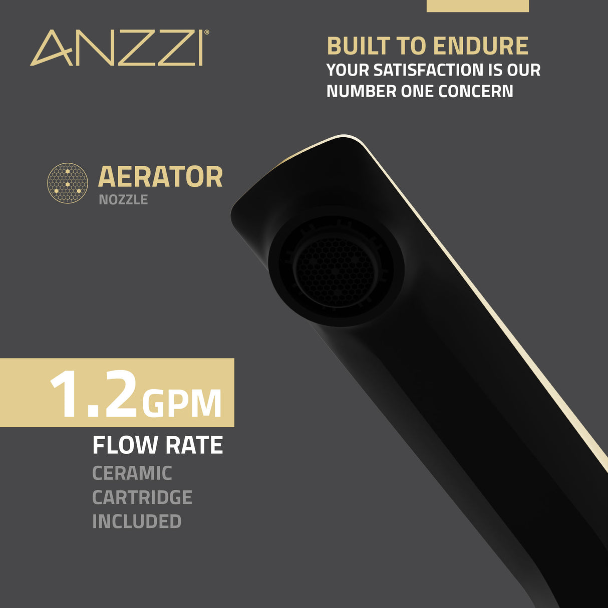 ANZZI L-AZ905MB-BG 2-Handle 3-Hole 8 in. Widespread Bathroom Faucet With Pop-up Drain in Matte Black & Brushed Gold