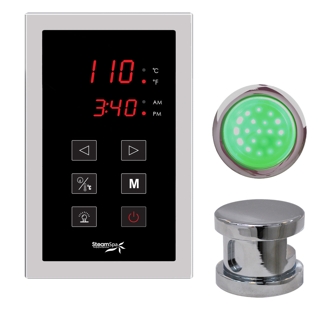 SteamSpa Indulgence Touch Panel Control Kit in Chrome INTPKCH