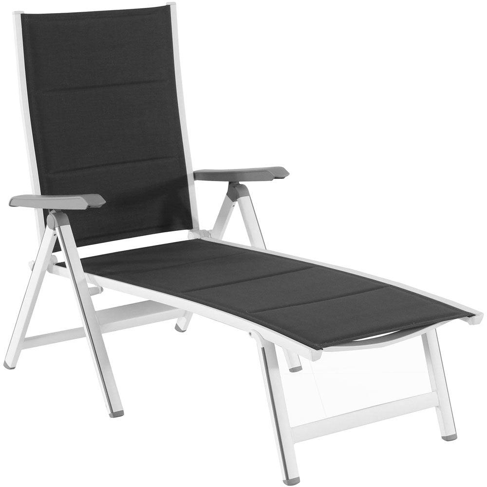 Hanover REGCHS-W-GRY Aluminum Sling Folding Chaise Lounge