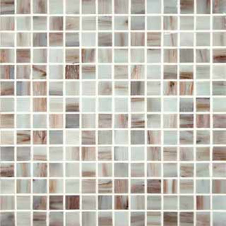 Ivory iridescent 12x12 glass meshmounted mosaic tile THDW3-SH-IVRYIR3-4X3-4GL product shot angle view