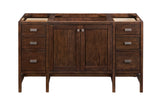 Addison 60" Single Vanity, Mid-Century Acacia w/ 3 CM Carrara White Top