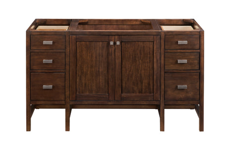 Addison 60" Single Vanity, Mid-Century Acacia w/ 3 CM Carrara White Top