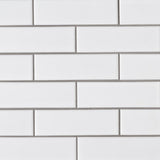 Retro brick bianco 11.13X14.5 porcelain mesh mounted mosaic tile SMOT-PT-RETBIA-2X6 product shot multiple tiles angle view