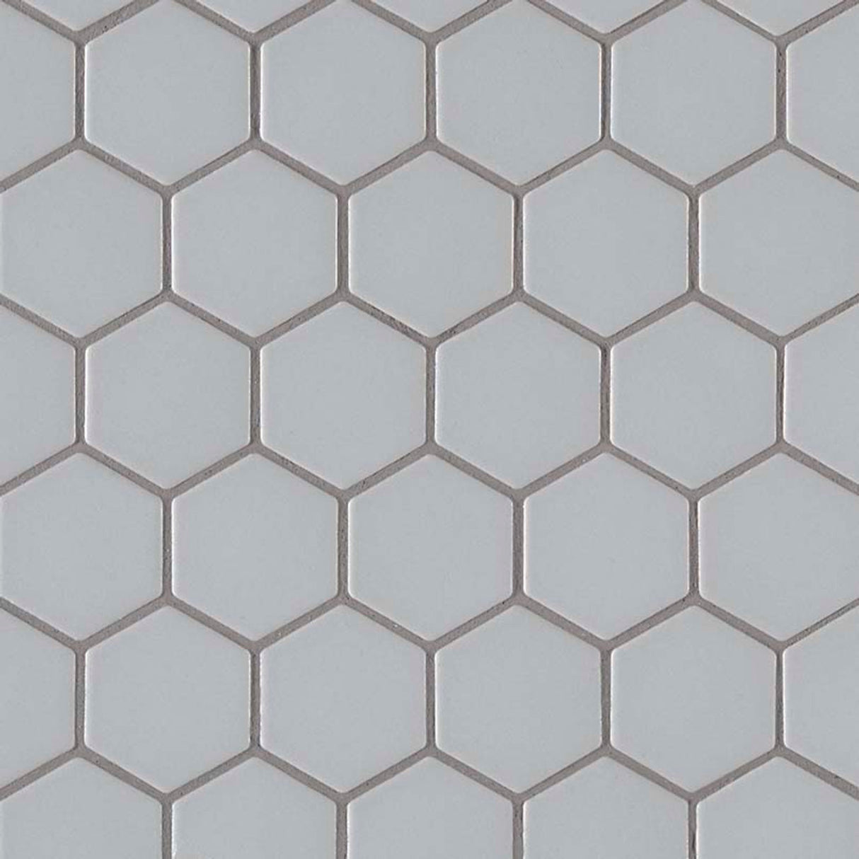 Retro gray hexo 11.75X14 porcelain mesh mounted mosaic tile SMOT-PT-RETGRA-2HEX product shot multiple tiles angle view