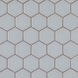 Retro gray hexo 11.75X14 porcelain mesh mounted mosaic tile SMOT-PT-RETGRA-2HEX product shot multiple tiles angle view