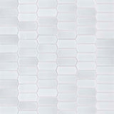 Retro picket bianco 11.5X14.25 porcelain mesh mounted mosaic tile SMOT-PT-RETBIA-PKT product shot multiple tiles angle view