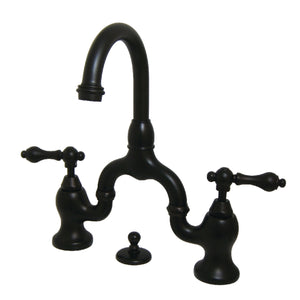 Kingston Brass KS7995AL English Country Bridge Bathroom Faucet with Brass Pop-Up, Oil Rubbed Bronze