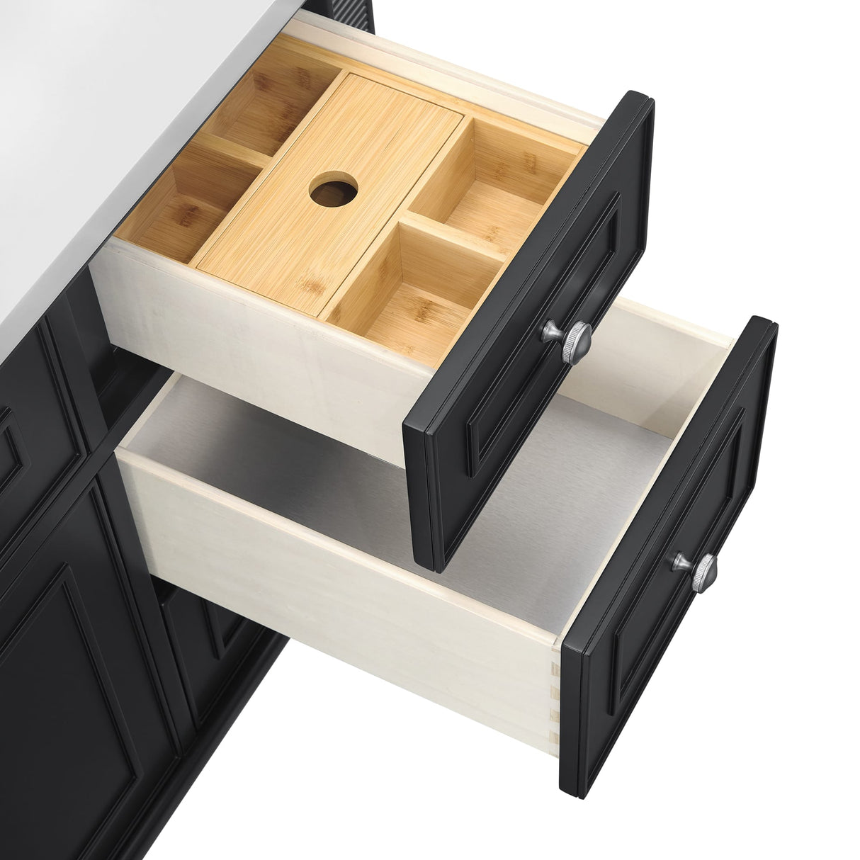 Lorelai 48" Single Vanity, Black Onyx w/ 3 CM Carrara White Marble Top