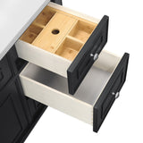 Lorelai 48" Single Vanity, Black Onyx w/ 3 CM Carrara White Marble Top