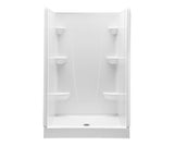 Swanstone VP4834CSA 48 x 34 Solid Surface Alcove Center Drain Four-Piece Shower in White VP4834CSA.010