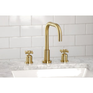 Kingston Brass FSC8933ZX Millennium Widespread Bathroom Faucet with Brass Pop-Up, Brushed Brass