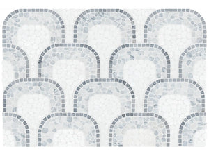 Anatolia Cabana River Flow - Patterned Pebble Tumbled Marble Mosaic - 1 Sheet = .829 Sqft 5001-0449-0 River Flow - premium natural stone mosaic tile from Anatolia Tile, available at PoshHaus showroom in Keene, NH