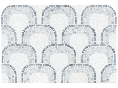 Anatolia Cabana River Flow - Patterned Pebble Tumbled Marble Mosaic - 1 Sheet = .829 Sqft 5001-0449-0 River Flow - premium natural stone mosaic tile from Anatolia Tile, available at PoshHaus showroom in Keene, NH