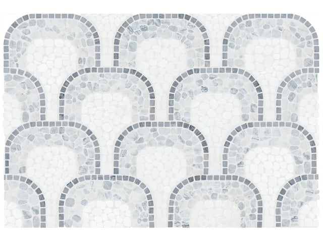 Anatolia Cabana River Flow - Patterned Pebble Tumbled Marble Mosaic - 1 Sheet = .829 Sqft 5001-0449-0 River Flow - premium natural stone mosaic tile from Anatolia Tile, available at PoshHaus showroom in Keene, NH