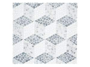 Cabana River Node - Patterned Pebble Tumbled Marble Mosaic 1 Sheet = .84 Sqft